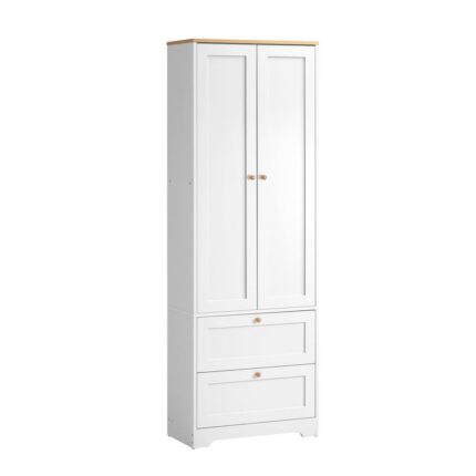 Oikiture Sideboard with Display Shelf and Drawer White