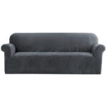 Artiss Sofa Cover Couch Covers 4 Seater Velvet Grey