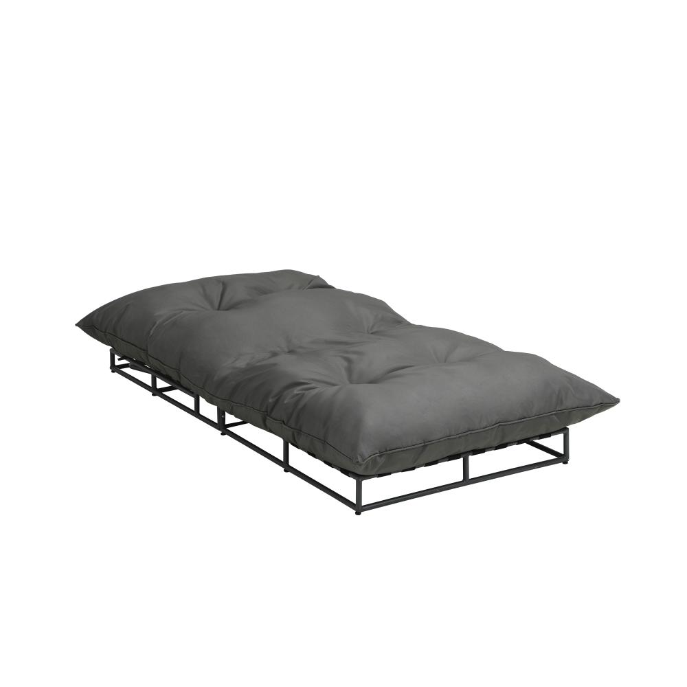 SD-KANDIMA-GY-01 Livsip Outdoor Sun Bed Metal Frame Grey Cushion - Image 1