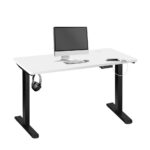Oikiture Standing Desk Adjustable Motorised Black&White