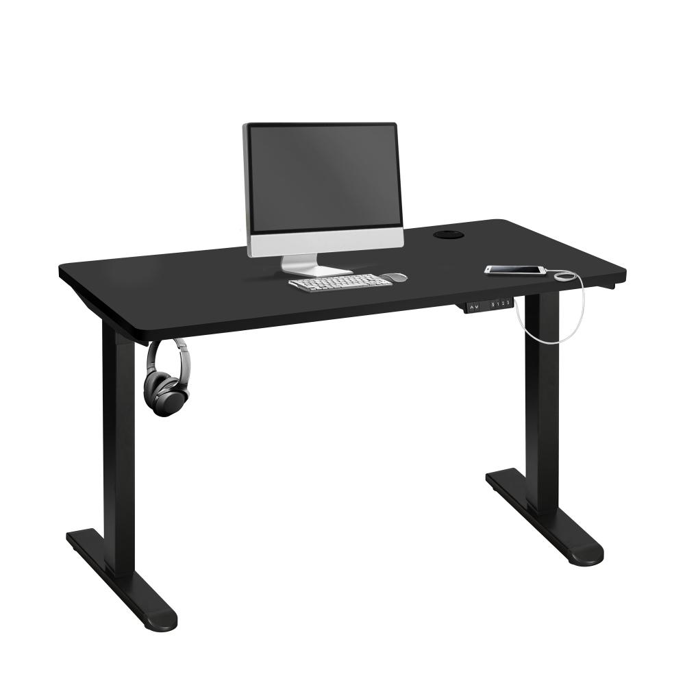 SD-M1-BK-DB-14-BK-01 Oikiture Standing Desk Adjustable Motorised 140cm Black - Image 1
