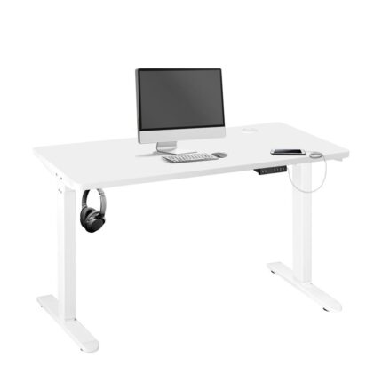 Oikiture Standing Desk Adjustable Motorised 140cm White
