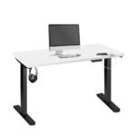 Oikiture Standing Desk Dual Motor Adjustable 140cm Black&White