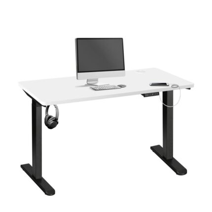 Oikiture Standing Desk Dual Motor Adjustable 140cm Black&White