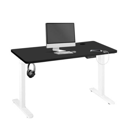 Oikiture Standing Desk Dual Motor Adjustable 120cm White&Black