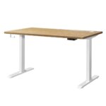Oikiture Standing Desk Dual Motor Adjustable 120cm White&Oak