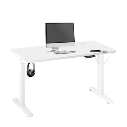 Oikiture Standing Desk Dual Motor Adjustable 140cm White