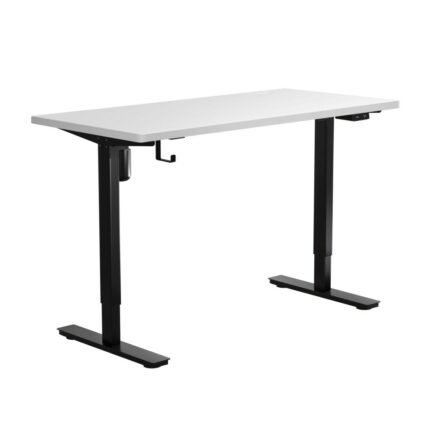 Oikiture Electric Standing Desk Single Motor Black&White 120cm