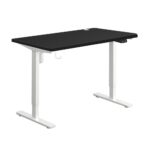 Oikiture Electric Standing Desk Single Motor White&Black 140cm
