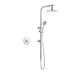 Welba 10" Rain Shower Head Set with Shower Mixer Round Chrome