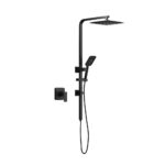 Welba 10" Rain Shower Head Set with Shower Mixer Square Black