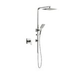 Welba 10" Rain Shower Head Set with Shower Mixer Square Chrome