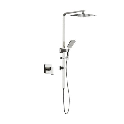 Welba 10" Rain Shower Head Set with Shower Mixer Square Chrome