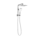 Welba 10" Rain Shower Head Set Square 3-Mode Gooseneck Chrome