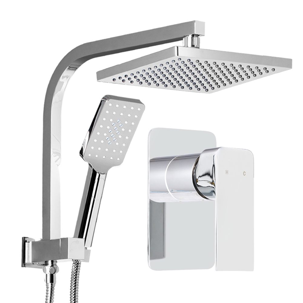 SHOWER-A2-SQ-8-SI-MIXER-16419-00 Cefito 8'' Rain Shower Head Set Handheld Round High Pressure Mixer Tap Chrome - Image 1