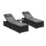 Livsip 2X Sun Lounge with Table Outdoor Set