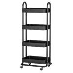 Artiss Storage Trolley Kitchen Cart 4 Tiers Black