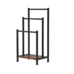 Artiss Freestanding 3-Tier Towel Rack Stylish Bathroom Organizer (Black)