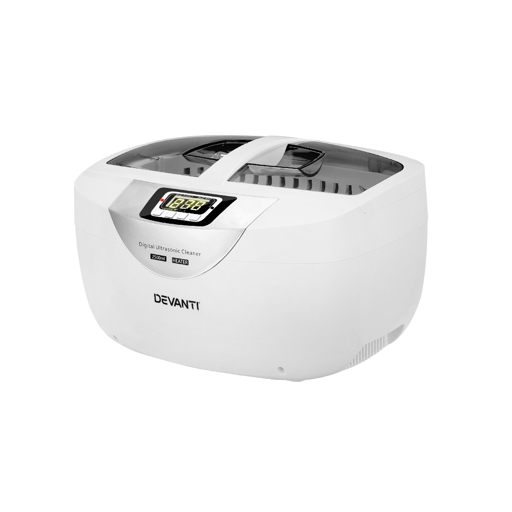 UC-4820-25-WH-150671-00 Devanti 2500ml Ultrasonic Cleaner Heater Jewellery Glasses Cleaning Machine 70W - Image 1