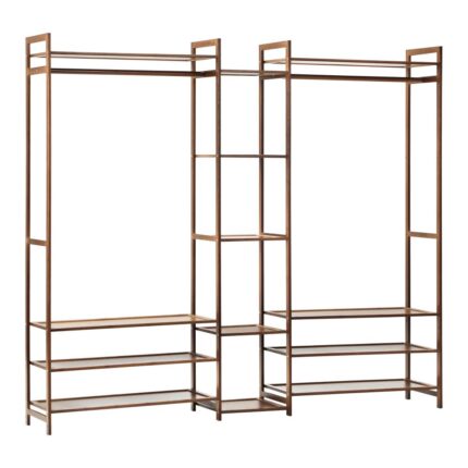Oikiture Open Wardrobe Organiset with 13 Display Shelves
