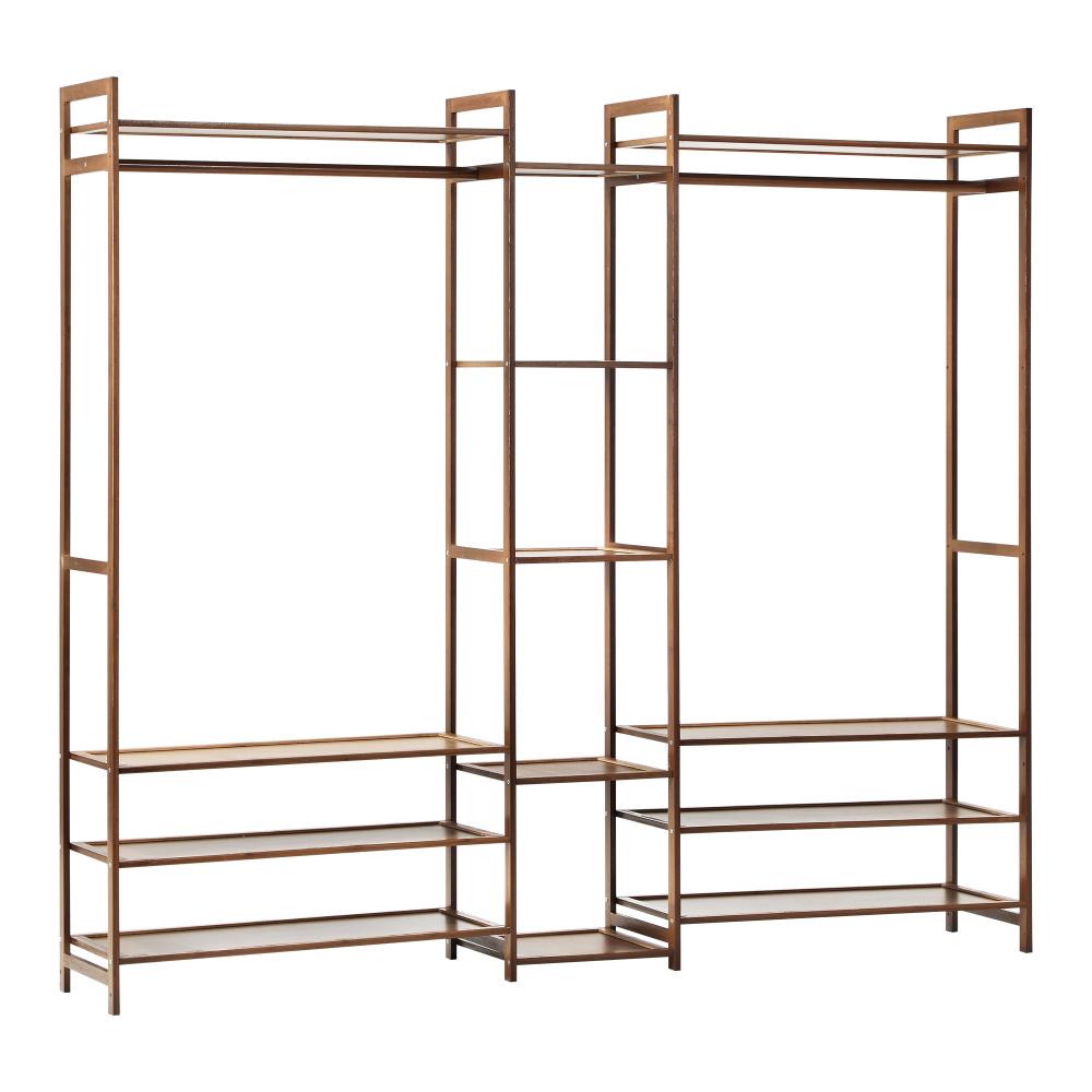 WA-BM-170-BR-01 Oikiture Open Wardrobe Organiset with 13 Display Shelves - Image 1