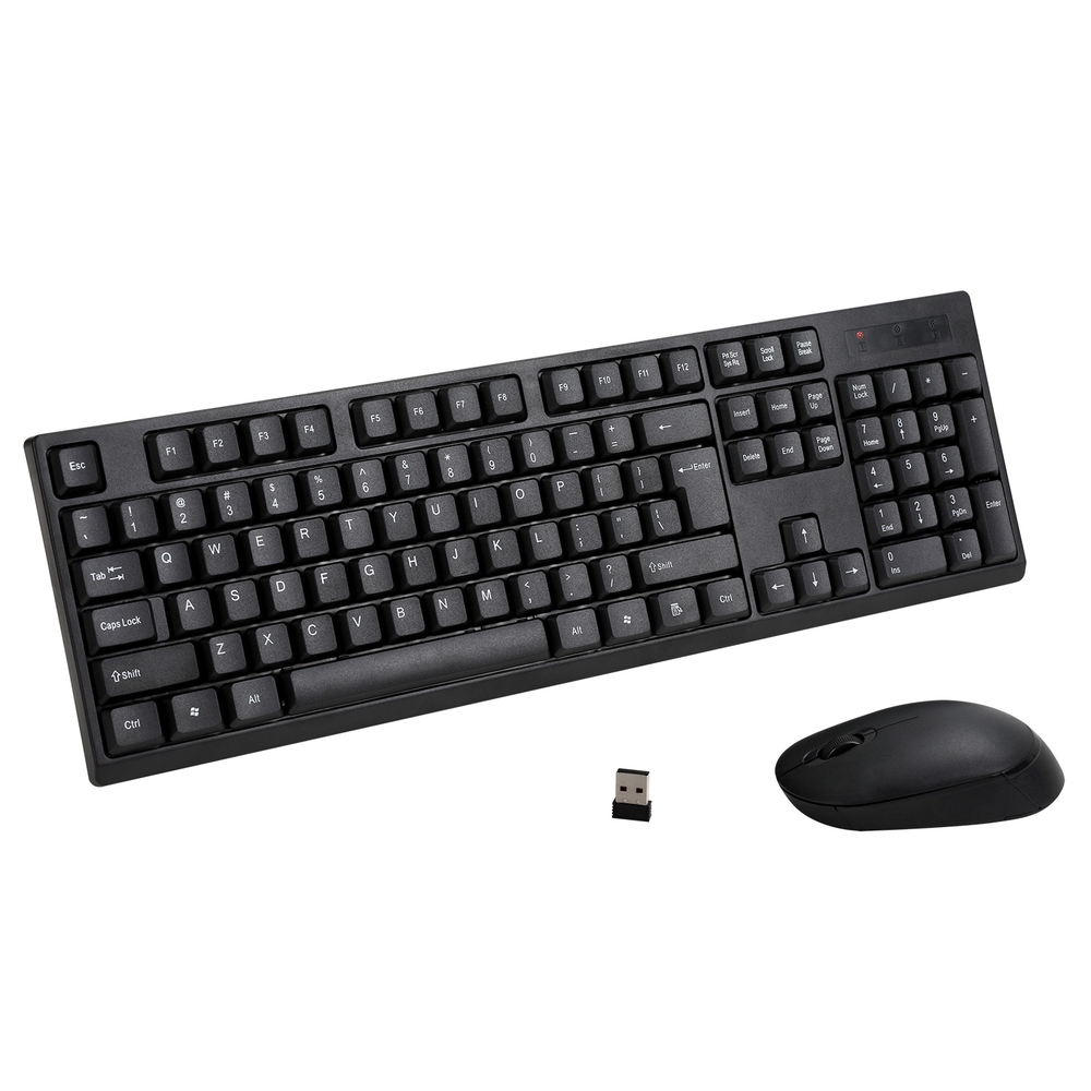 WKM-08-BK-149222-00 Wireless Keyboard and Mouse Combo Bluetooth Set for PC Laptop Phone Tablet 104 Keys Black - Image 1