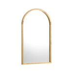 Oikiture Wall Mounted Mirror Wooden Frame Arched 86 x 50cm