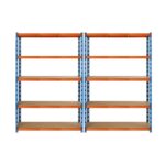 Sharptoo 2x Warehouse Storage Rack 5-tier 1.8m Orange&Blue