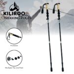 KILIROO Folding Hiking, Walking and Trekking Poles 135cm - Cork