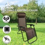 KILIROO Reclining Sun Beach Deck Lounge Chair Outdoor Folding Camp Rest Argyle - Image 2