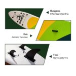 KILIROO Inflatable Stand Up Paddle Board Balanced SUP Portable Ultralight, 10.5 x 2.5 x 0.5 ft, with EVA Anti-Slip Pad Yellow, Green & Black - Image 3