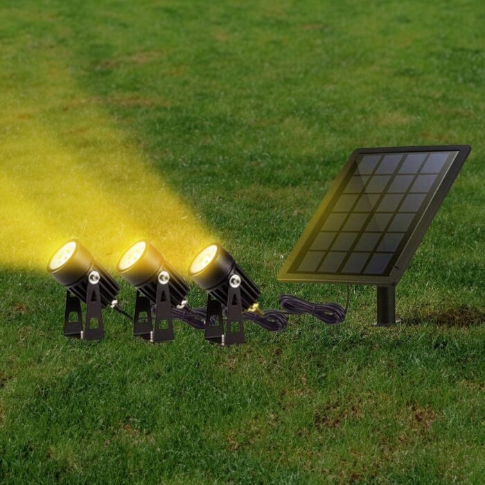 NOVEDEN Solar Garden Lights with 3 Set LED Spotlights (Warm White) - Image 3