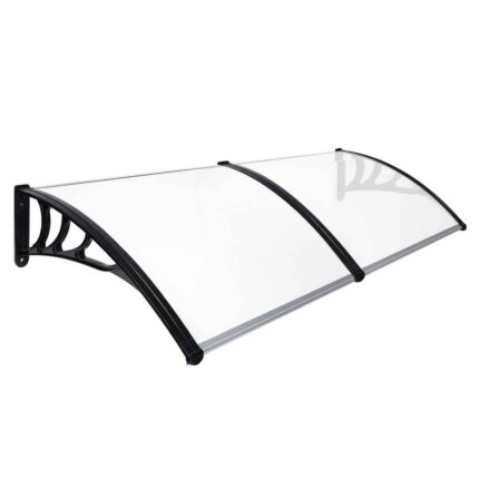 NOVEDEN Window Door Awning Canopy Outdoor UV Patio Rain Cover Clear White 1M X 2.4M Type 1