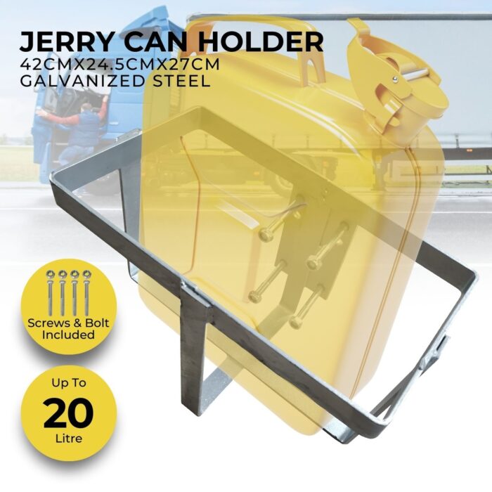 RYNOMATE 20L Jerry Can Holder for 4x4 Camper Trailer Caravan (Silver) - Image 2
