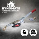 RYNOMATE 4-Ton Hand Winch Puller with Double Car Hook - Image 2
