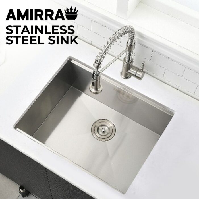 AMIRRA Kitchen Stainless Steel Sink 450mm x 300mm (Silver) AMR-KS-104-LH - Image 3