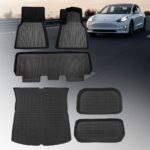 RYNOMATE Set of 6 Tesla Model-Y Floor Mats (Black) - Image 2