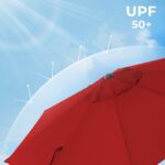 SONGMICS 2.7m Patio Outdoor Table Umbrella Red - Image 3
