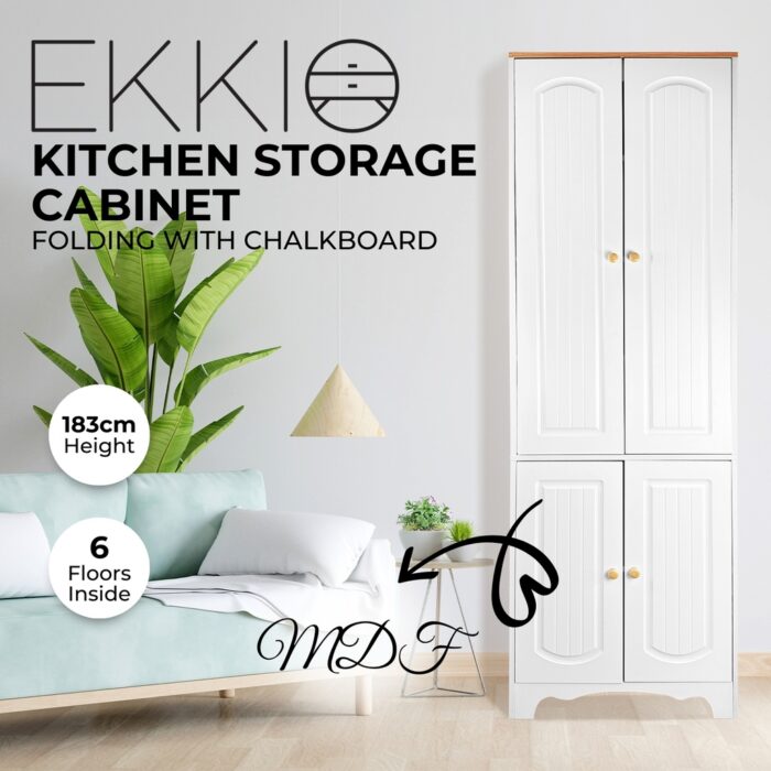 EKKIO Kitchen Storage Cabinet White - Image 2
