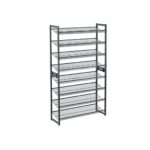 SONGMICS 8-Tier Shoe Rack Storage 32 pairs with Adjustable Shelves Gray