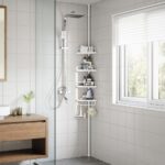 SONGMICS Adjustable Bathroom Corner Shelf with 4 Trays White - Image 2
