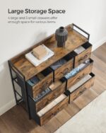 SONGMICS Dresser for Bedroom Chest of Drawers Rustic Brown and Black - Image 3