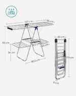 SONGMICS Foldable 2-Level Clothes Airer - Image 2