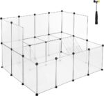 SONGMICS Guinea Pig Playpen with Dense Ramp White