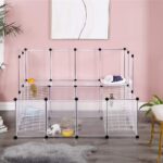 SONGMICS Guinea Pig Playpen with Dense Ramp White - Image 2