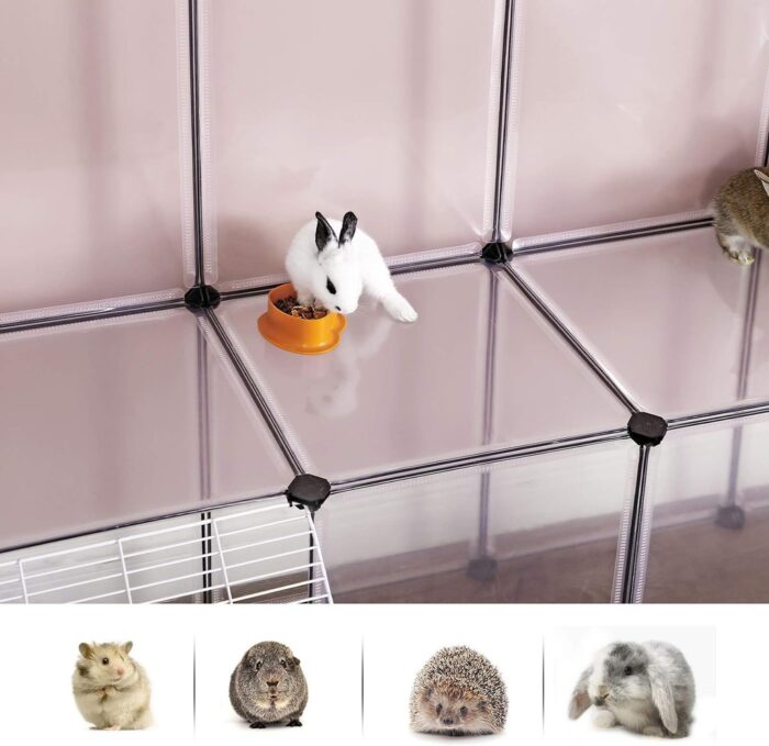 SONGMICS Guinea Pig Playpen with Dense Ramp White - Image 3