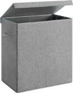 SONGMICS Linenette Fabric Laundry Hamper 142L Dark Grey