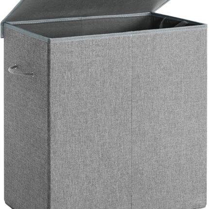 SONGMICS Linenette Fabric Laundry Hamper 142L Dark Grey