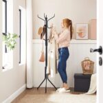 SONGMICS Metal Coat Rack 182 cm Tall Hall Tree Black - Image 2