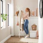 SONGMICS Metal Coat Rack 182 cm Tall Hall Tree White - Image 2